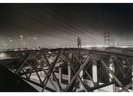 Way of the Cross Silver Obscure Serigraph Print by Zes Zeser