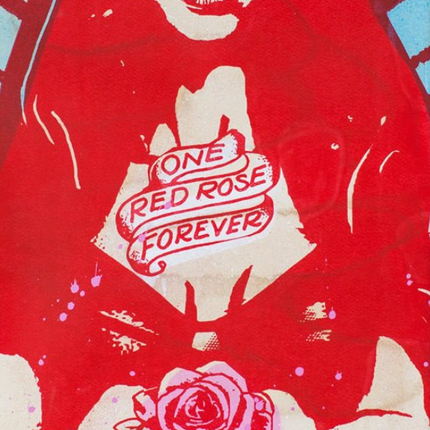 One Rose Red Silkscreen Print by Copyright
