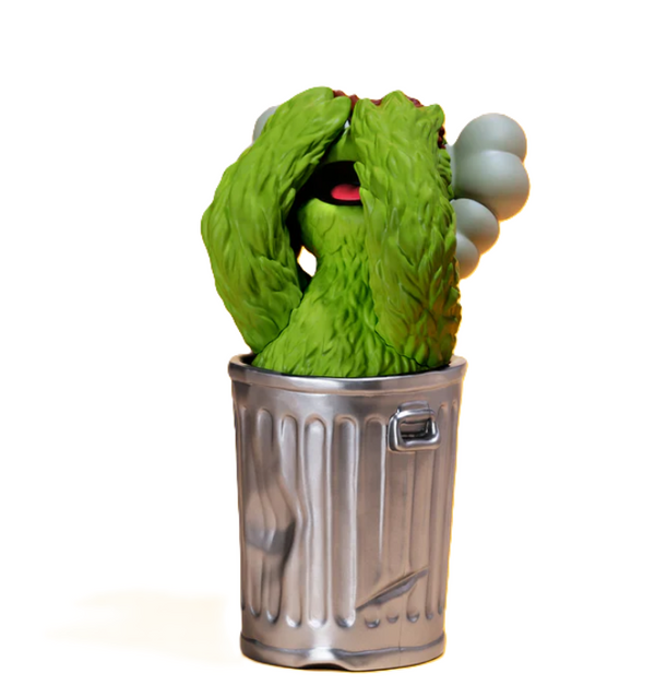 Oscar the Grouch Art Toy by Sesame Street x Kaws- Brian Donnelly