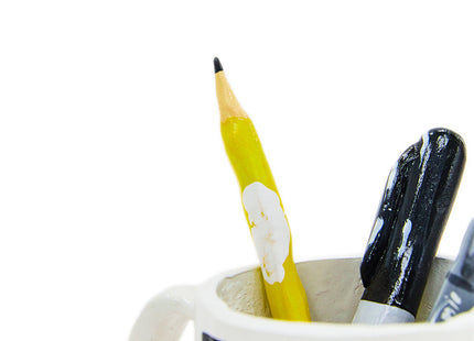 Paint Mug With Brushes Original Ceramic Sculpture by Joshua Vides