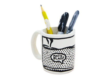 Paint Mug With Brushes Original Ceramic Sculpture by Joshua Vides