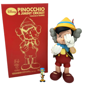 Pinocchio & Jiminy Cricket Disney Companion Fine Art Toy by Kaws- Bria ...