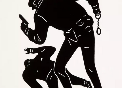 Police Shooting Black Silkscreen Print by Cleon Peterson