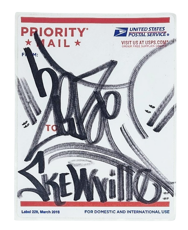 Priority 228-2016 Slap-Up Label Sticker Original Tag Art by Skewville