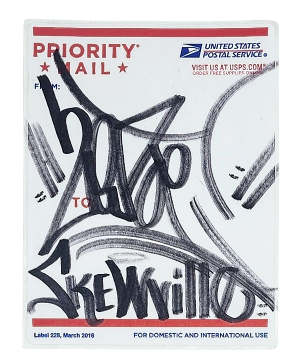 Étiquette autocollante Priority 228-2016 Slap-Up, illustration originale de Skewville