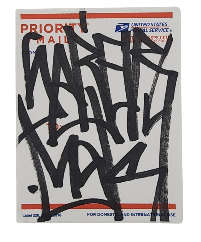 Priority Mail 228-2016 Slap-Up Label Sticker Original Tag Art by Saber Black 1