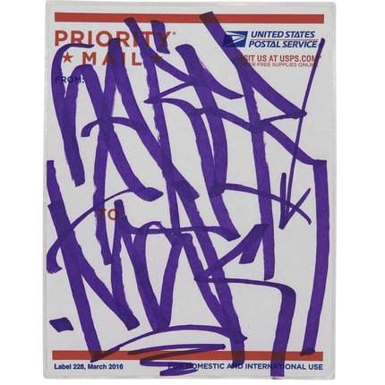 Priority Mail 228-2016 Slap-Up Label Sticker Original Tag Art by Saber Purple 1