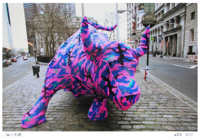 Project B Wall Street Bull Giclee Print Photo by Olek- Agata Oleksiak