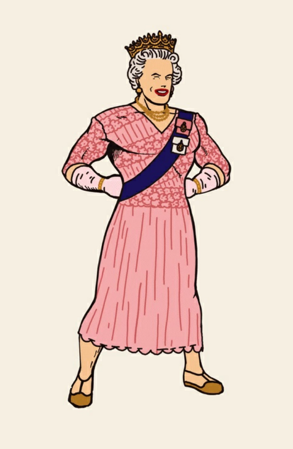 Impression giclée de la reine britannique par Mike Mitchell