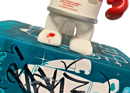 RISK-OLEUM Red Signed The Canmans 213 Art Toy by Risk Rock x Comikaze