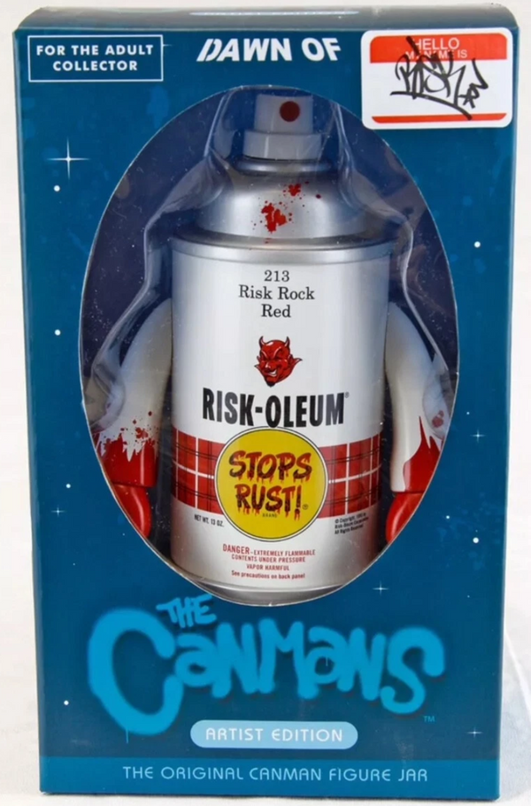 RISK-OLEUM Rouge Signé The Canmans 213 Art Toy par Risk Rock x Comikaze