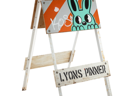 Rabbit A Frame Original Acrylic Sign Spray Painting by Blake Jones