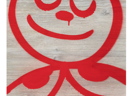 Rabbit Worries Original Wood Panel Spray Painting by Blake Jones