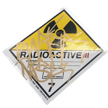 Radioactive III Slap-Up Label Sticker Original Tag Art by Saber Gold 1