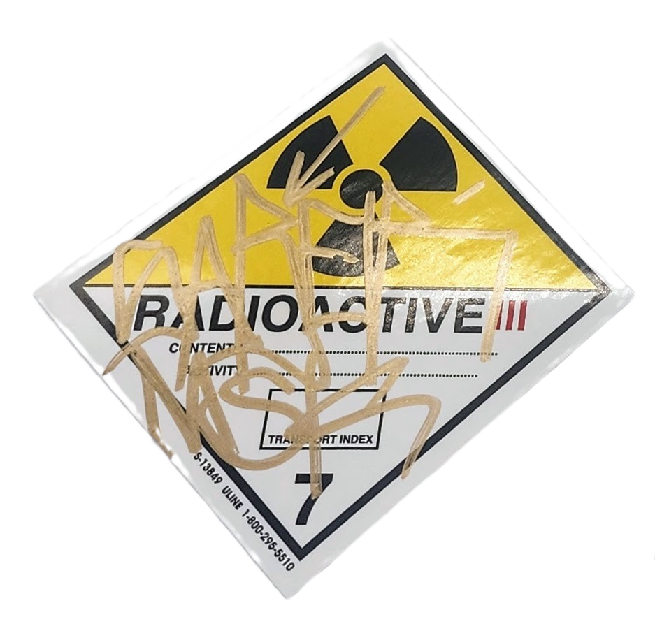 Custom Radioactive Sticker Labels Radioactive III Slap-Up Label Sticker Original Tag Art by Saber ...