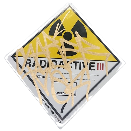 Radioactive III Slap-Up Label Sticker Original Tag Art by Saber Gold 2