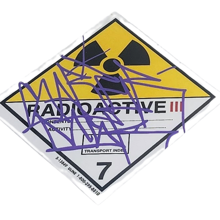 Radioactive III Slap-Up Label Sticker Original Tag Art by Saber Purple 1