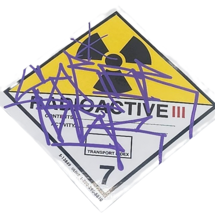 Radioactive III Slap-Up Label Sticker Original Tag Art by Saber Purple 2