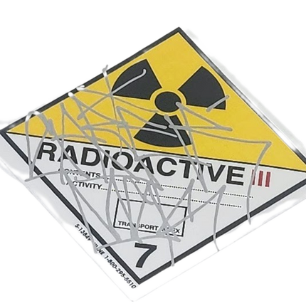 Radioactive III Slap-Up Label Sticker Original Tag Art by Saber Silver 1