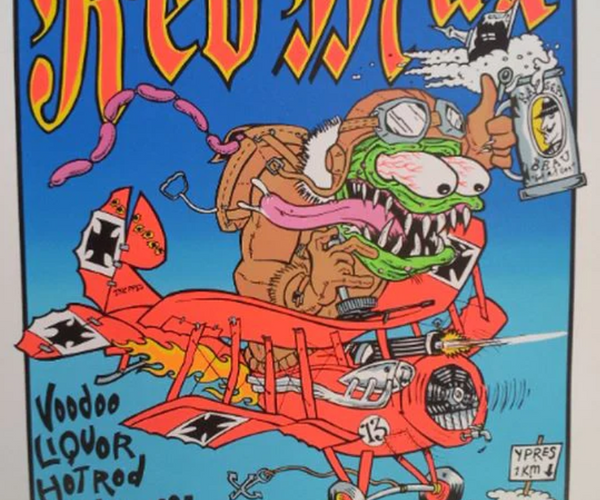 Red Max Voodoo Liquor Hotrod Tour 1997 Silkscreen Print by Frank