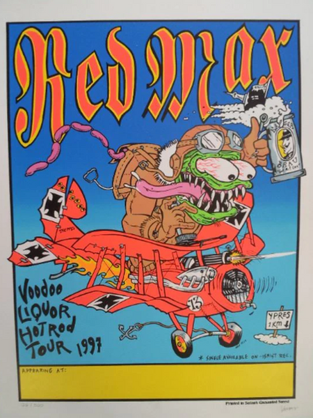 アートペーパー【ポワンディロニー】1997年創刊号含む10部 Red Max Voodoo Liquor Hotrod Tour 1997 Silkscreen Print by Frank