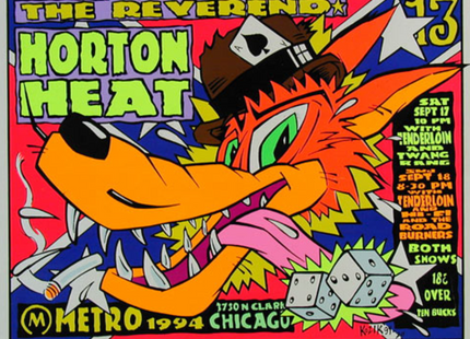 Reverend Horton Heat Tenderloin Twang Rang Hi-Fi 1994 Chicago IL Silkscreen Print by Frank Kozik