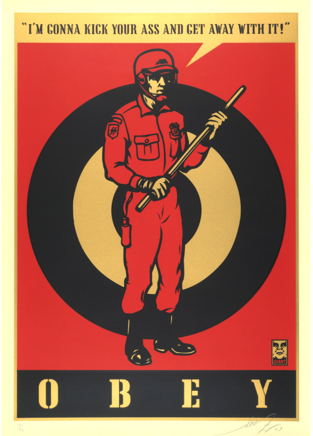 Riot Cop Large Format Silkscreen Print by Shepard Fairey- OBEY