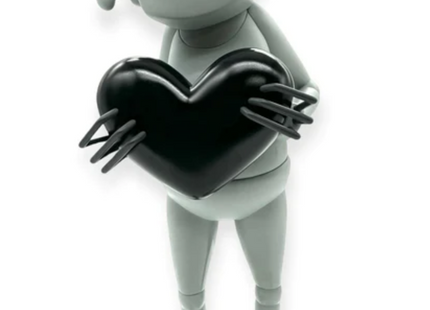 Robot With Heart Black Art Toy by Chris RWK- Robots Will Kill