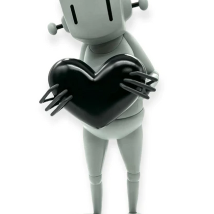 Robot With Heart Black Art Toy by Chris RWK- Robots Will Kill