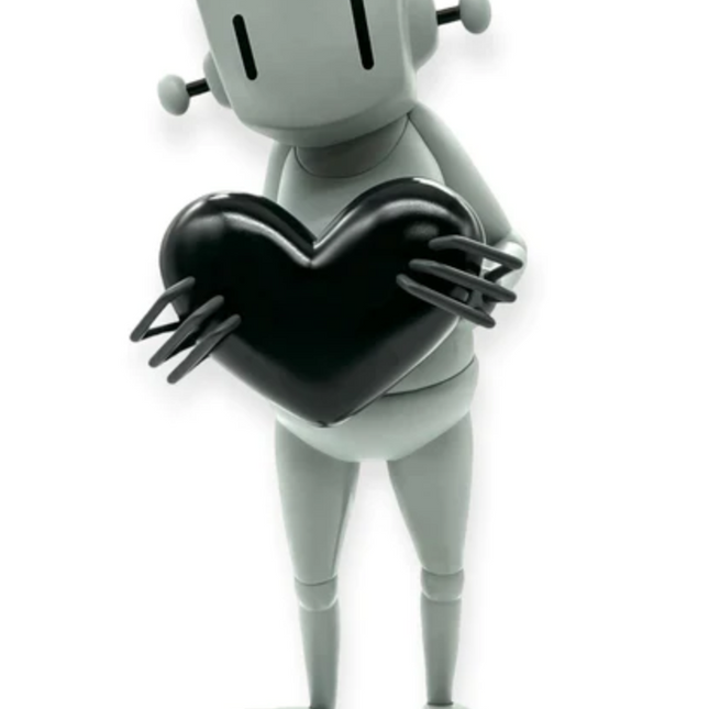 Robot With Heart Black Art Toy by Chris RWK- Robots Will Kill