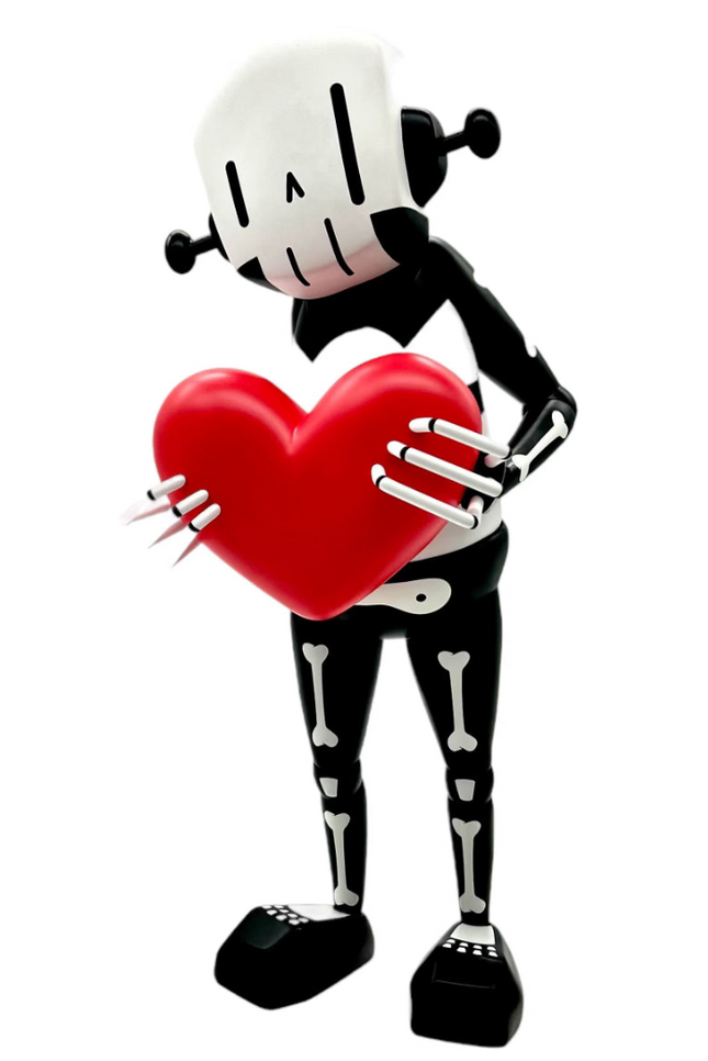 Robot With Heart Bones Art Toy by Chris RWK- Robots Will Kill