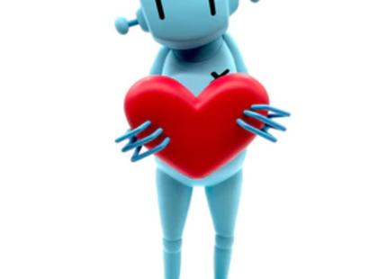 Robot With Heart Sky Blue Art Toy by Chris RWK- Robots Will Kill