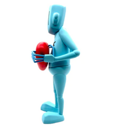 Robot With Heart Sky Blue Art Toy by Chris RWK- Robots Will Kill ...