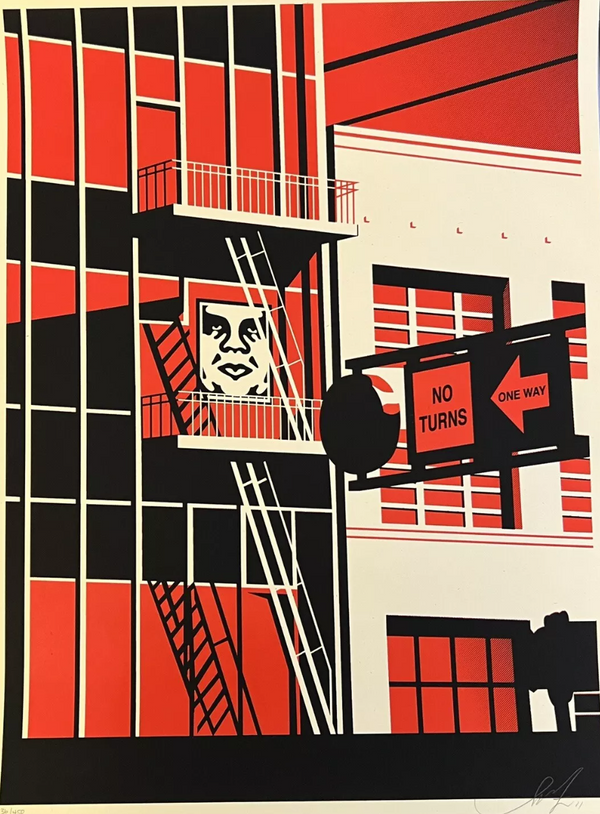 SF Fire Escape AP Silkscreen Print by Shepard Fairey- OBEY