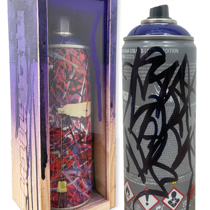 Saber Anonymous Violet HPM Spray Paint Can Artwork by Montana MTN