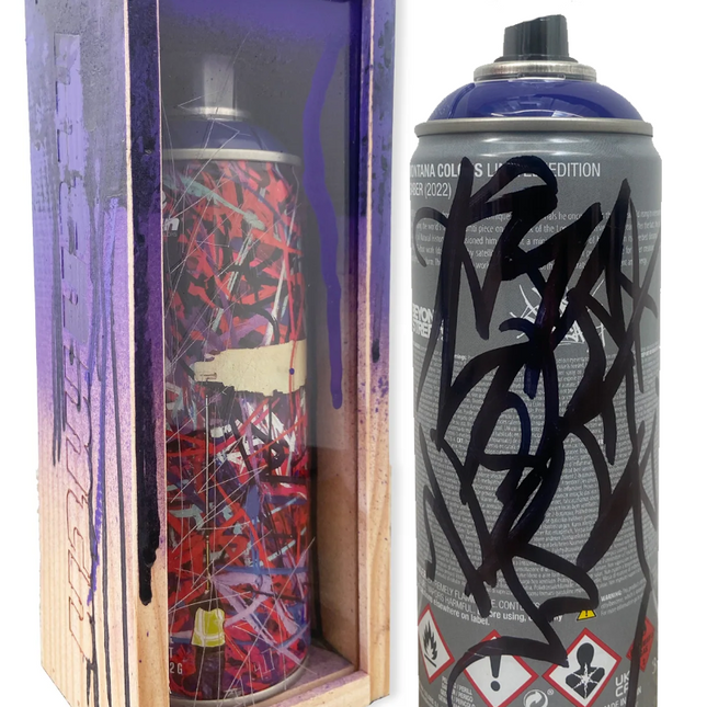 Saber Anonymous Violet HPM Spray Paint Can Artwork by Montana MTN