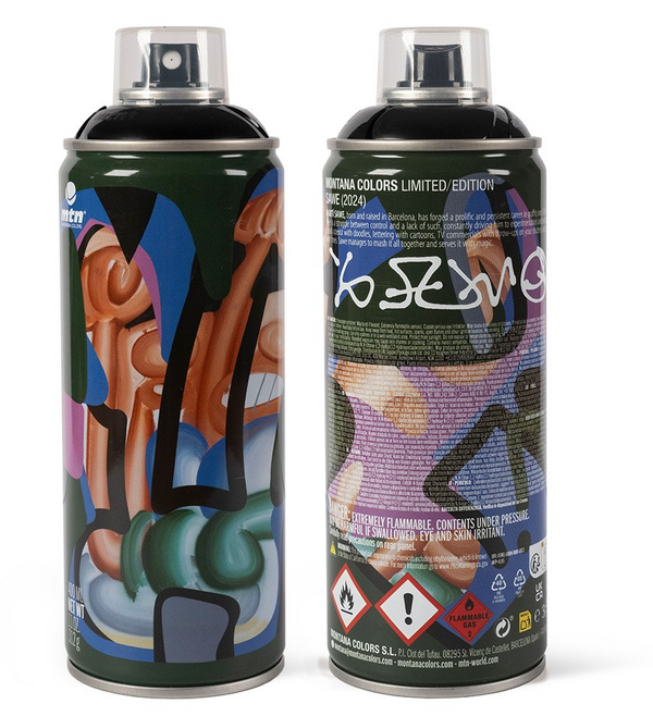 Peinture en aérosol noir brillant Sawe, œuvre d'art de Montana MTN