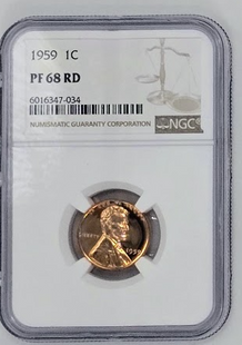 1959 1C- PF 68 RD | NGC One Cent Penny Graded Coin