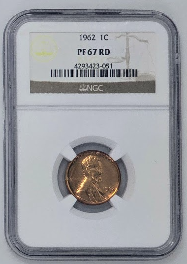 1962 1C- PF 67 RD | NGC One Cent Penny Graded Coin
