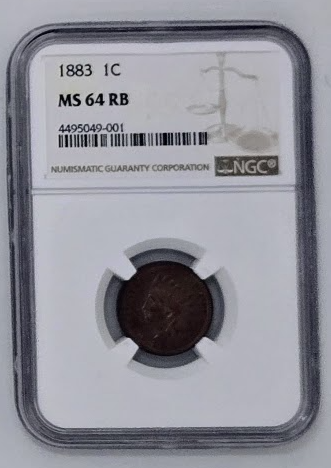 1883 1C- MS 64 RB | NGC One Cent Penny Graded Coin