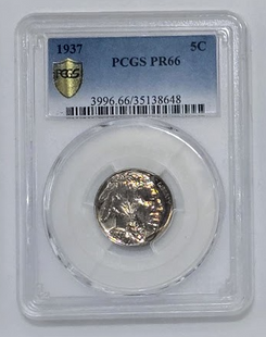 1937 5C- PR 66 | PCGS Five Cents Buffalo Nickel Graded Coin