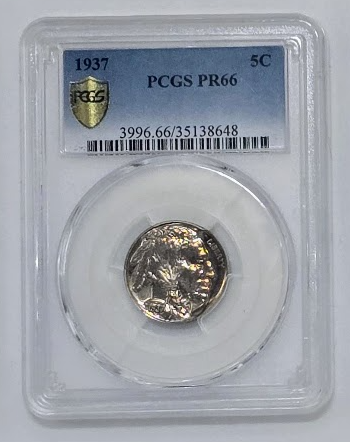 1937 5C- PR 66 | PCGS Five Cents Buffalo Nickel Graded Coin