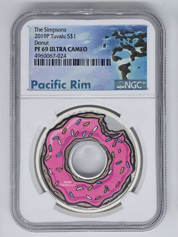 2019 P Donut Simpson Silver Dollar- PF 69 UC | PCGS Graded Coin