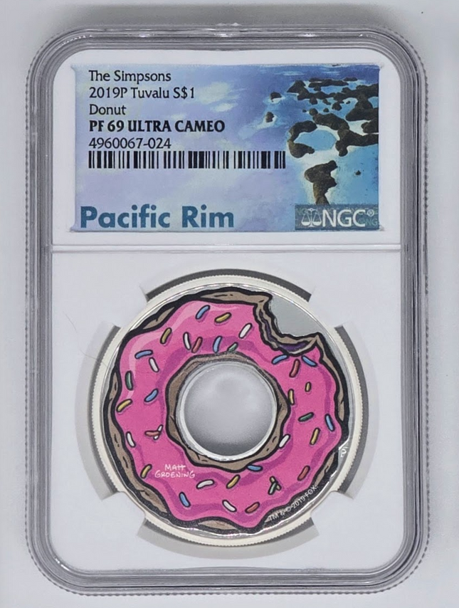 2019 P Donut Simpson Silver Dollar- PF 69 UC | PCGS Graded Coin