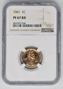 1961 1C- PF 67 RD | NGC One Cent Penny Graded Coin