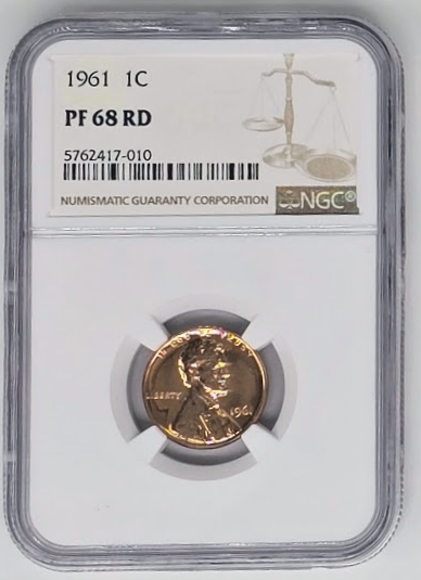 1961 1C- PF 68 RD | NGC One Cent Penny Graded Coin