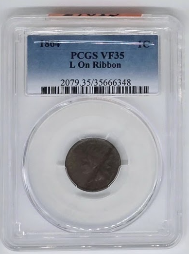 1864 1C- L on Ribbon VF 35 | PCGS One Cent Penny Graded Coin