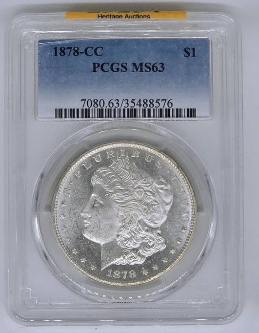 1878 CC Morgan Dollar $1 - MS 63 | PCGS Graded Coin