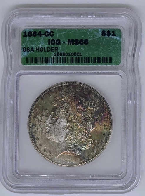 1884 CC Morgan Dollar $1 -MS 66 Toned | ICG Graded Coin