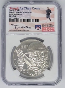 2018 P $1 WW1 Centennial- MS 70 | NGC Silver One Dollar Graded Coin